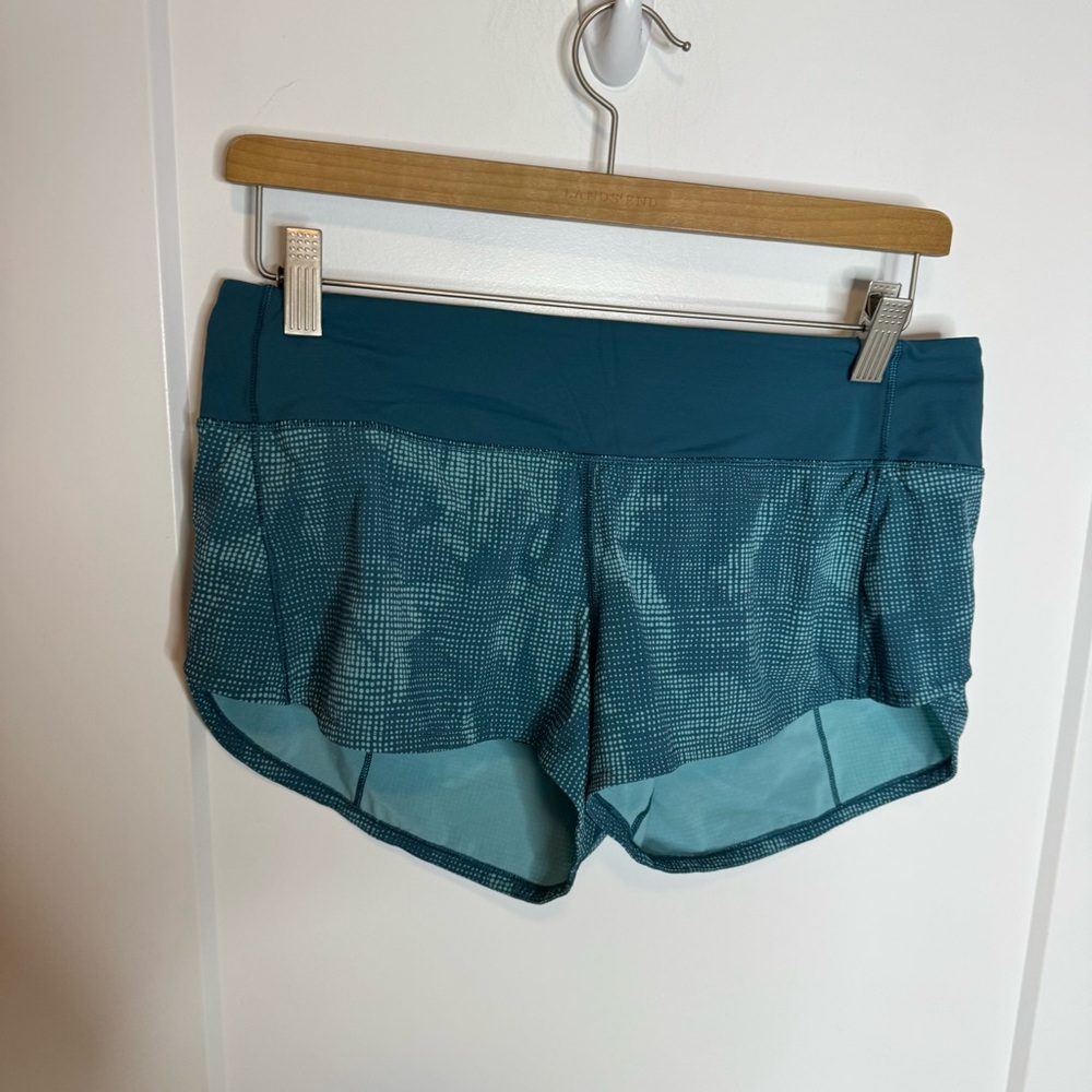 Lululemon Speed Up Short 2.5" Illusion Tidal Teal Bermuda Teal Size 6 - Picture 2 of 5